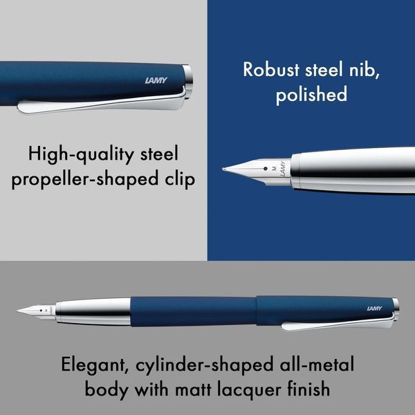 Ручка чорнильна LAMY studio imperialblue F чорнила T10 сині (4000463) 4000463 фото