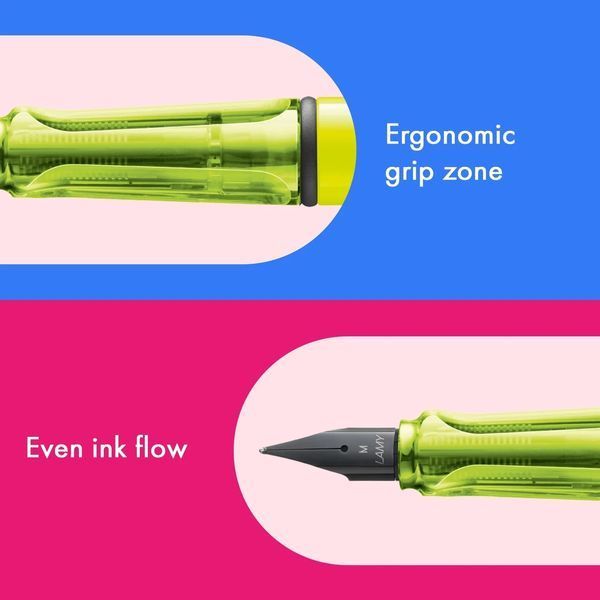 Ручка чорнильна LAMY safari EF neon-yellow синє чорнило (4041852) 4041852 фото