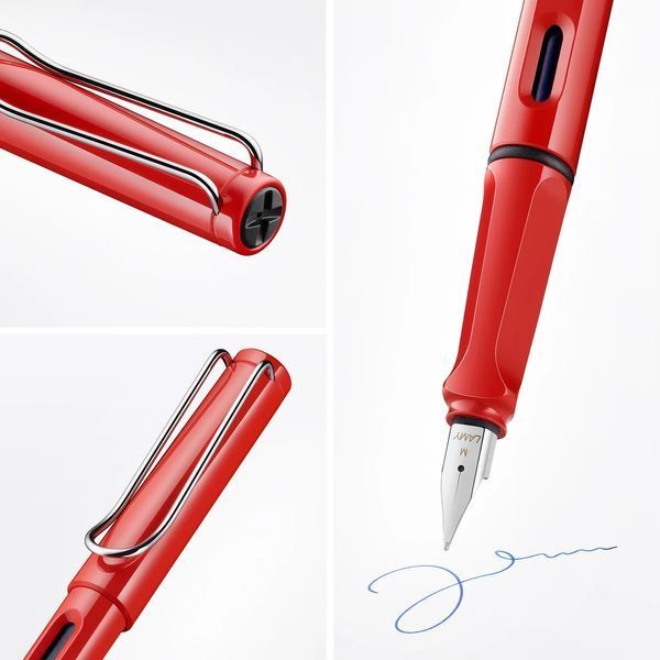 Ручка чорнильна LAMY safari червона EF T10 сині чорнила (4000178) 4000178 фото