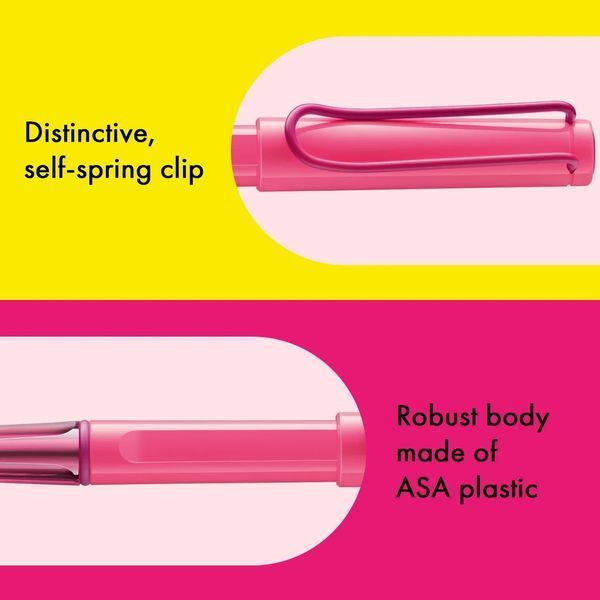 Ручка-ролер LAMY safari neon-pink M M63 чорний стрижень (4041907) 4041907 фото
