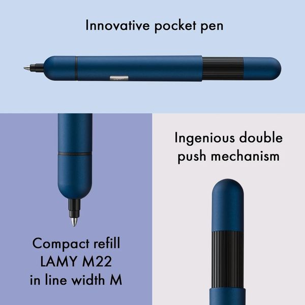 Ручка кулькова LAMY pico синя M22 чорний стрижень (4001038) 4001038 фото