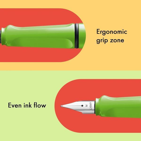Ручка чорнильна LAMY safari F green синє чорнило (4030633) 4030633 фото