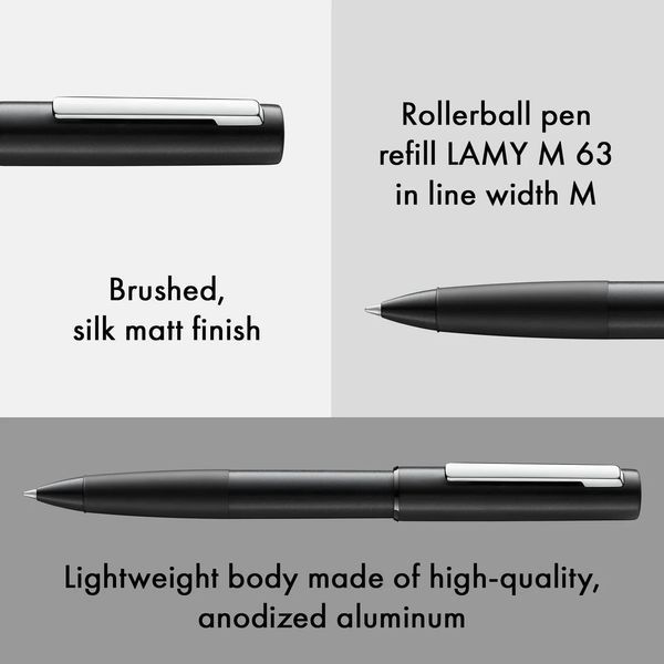 Ручка-ролер LAMY aion чорна стрижень M63 1,0 мм чорний (4031952) 4031952 фото