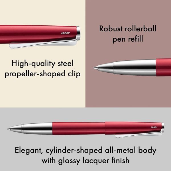 Ручка-ролер LAMY studio pianored M M63 чорний стрижень (4038154) 4038154 фото