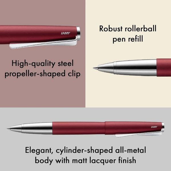 Ручка-ролер LAMY studio royalred matt M M63 чорний стрижень (4038611) 4038611 фото