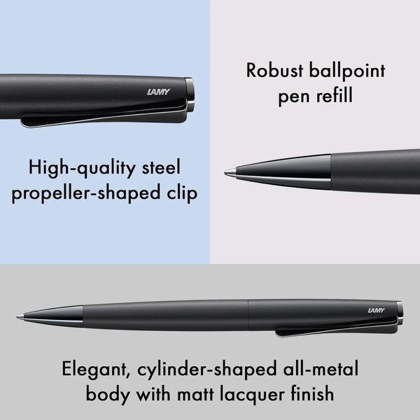 Ручка кулькова LAMY studio lx-all-black стрижень M16 1,0 мм чорний (4033752) 4033752 фото