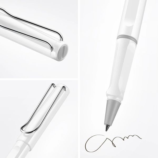 Ручка-ролер LAMY safari біла стрижень M63 синій (4014519287162) 4001125 фото