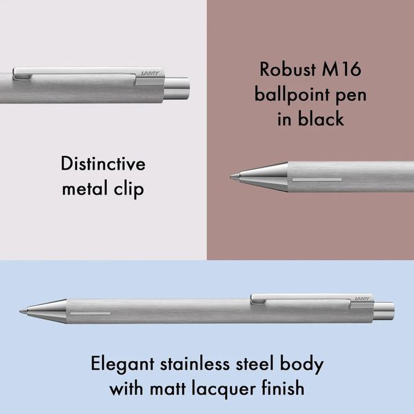 Ручка кулькова LAMY econ срібляста M16 чорний стрижень (4027911) 4027911 фото