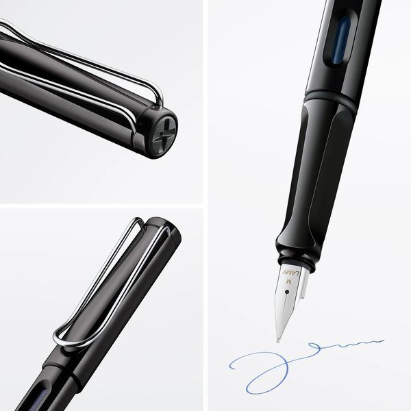 Ручка чорнильна LAMY safari чорна EF T10 сині чорнила (4000241) 4000241 фото