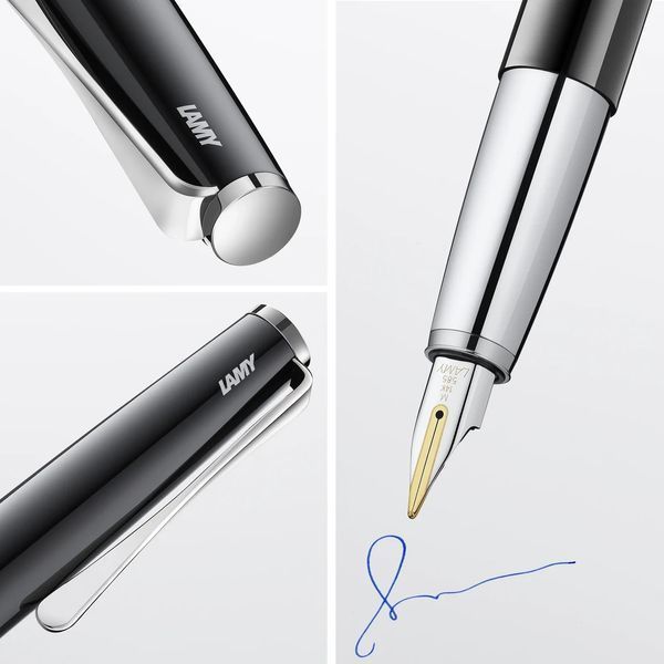 Ручка чорнильна LAMY studio lx-all-black EF чорнила T10 сині (4000445) 4000445 фото