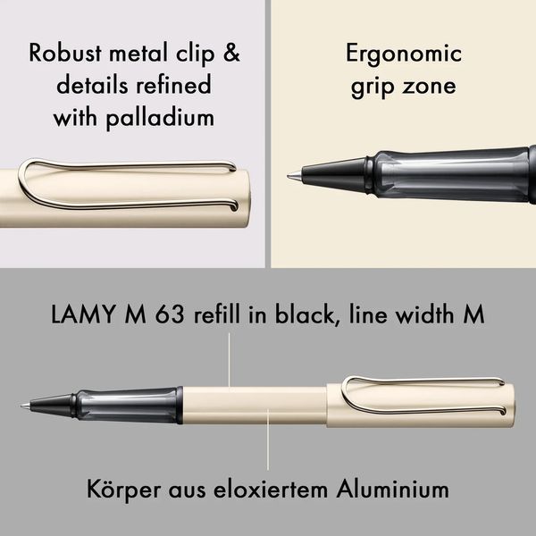 Ручка-ролер LAMY Lx palladium стрижень M63 1,0 мм чорний (4031636) 4031636 фото