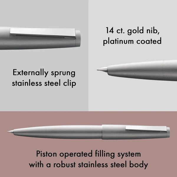 Ручка чорнильна LAMY 2000 EF сталева (4029585) 4029585 фото