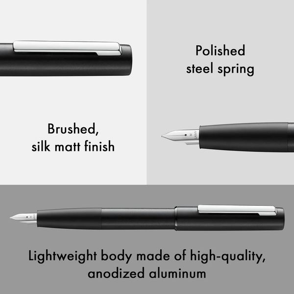 Ручка чорнильна LAMY aion чорна EF чорнила T10 сині (4031940) 4031940 фото