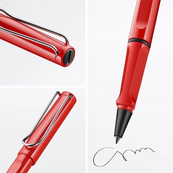Ручка-ролер LAMY safari червона стрижень M63 синій (4014519282624) 4001104 фото