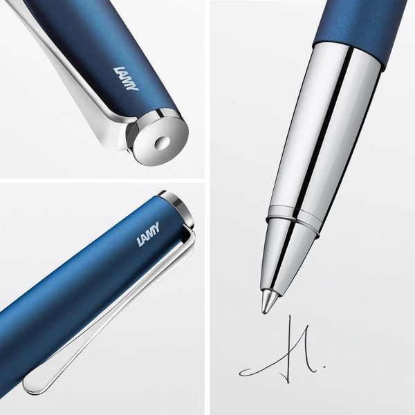 Ручка-ролер LAMY studio imperialblue M M63 чорний стрижень (4001215) 4001215 фото