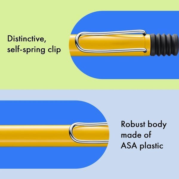 Ручка кулькова LAMY safari жовта M16 синій стрижень (4000896) 4000896 фото