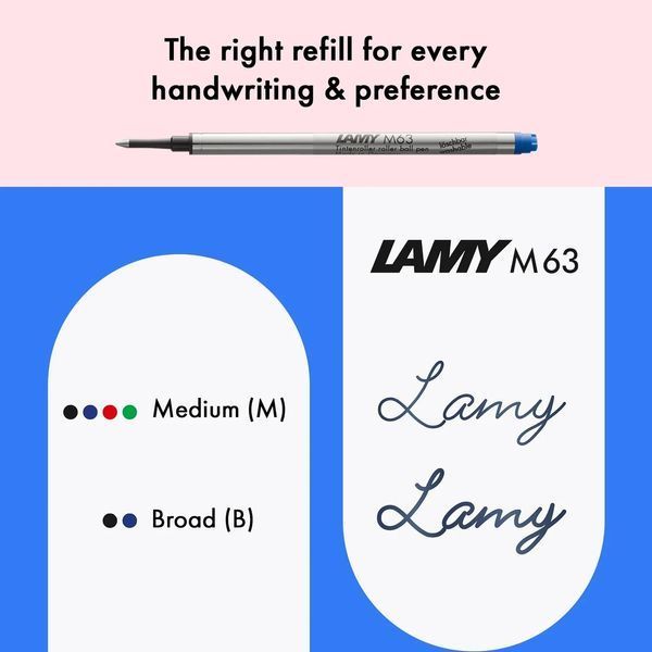 Ручка-ролер LAMY safari рожева стрижень M63 1,0 мм синій (4029824) 4029824 фото