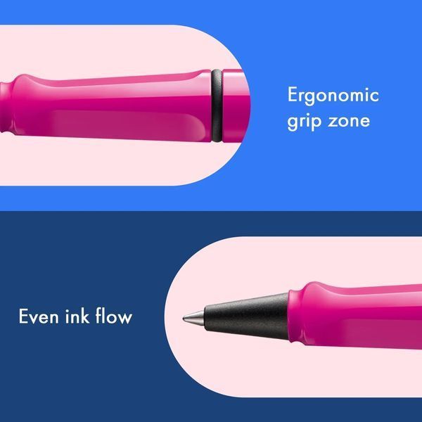 Ручка-ролер LAMY safari рожева стрижень M63 1,0 мм синій (4029824) 4029824 фото