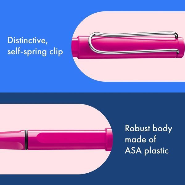 Ручка-ролер LAMY safari рожева стрижень M63 1,0 мм синій (4029824) 4029824 фото