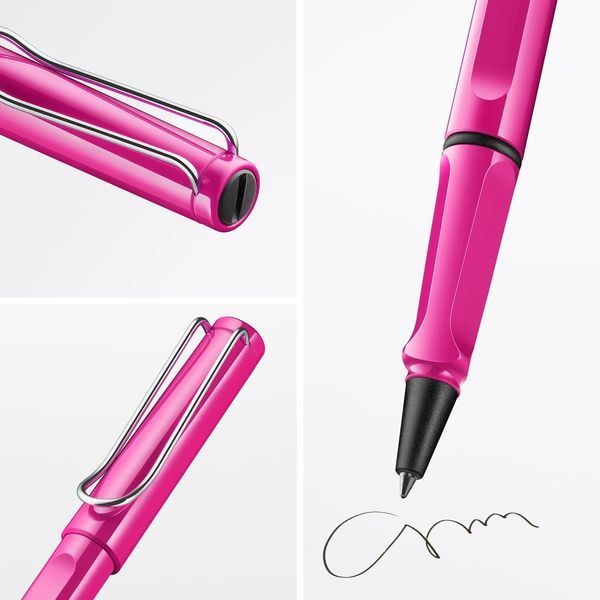 Ручка-ролер LAMY safari рожева стрижень M63 1,0 мм синій (4029824) 4029824 фото