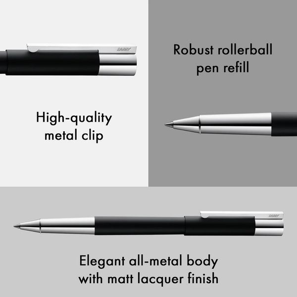 Ручка-ролер LAMY scala чорна стрижень M63 1,0 мм чорний (4026707) 4026707 фото