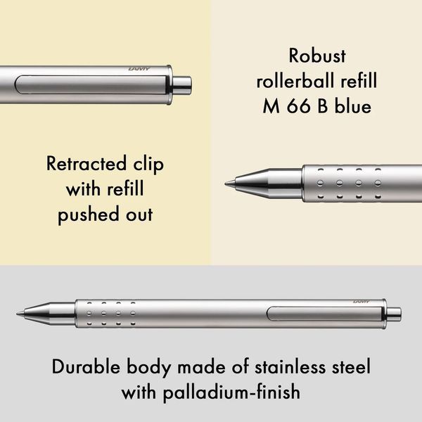 Ручка-ролер LAMY swift palladium M M66 чорний стрижень (4001143) 4001143 фото
