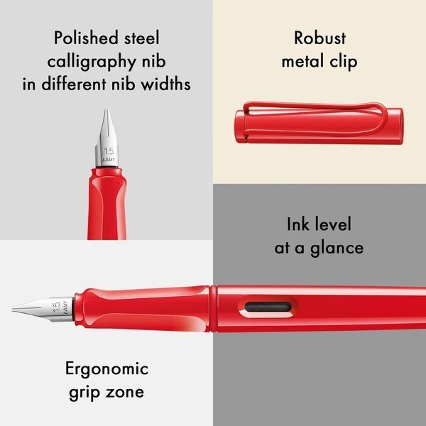 Ручка чорнильна LAMY joy strawberry червона 1,1 мм T10 сині чорнила (4038957) 4038957 фото