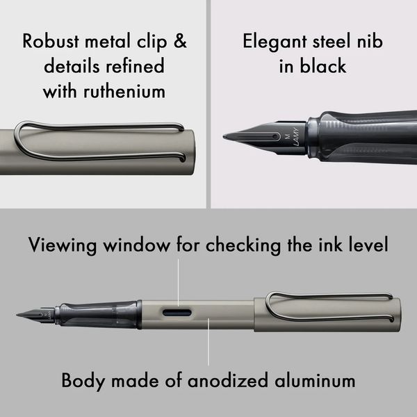 Ручка чорнильна LAMY Lx рутеній EF чорнила T10 сині (4031493) 4031493 фото