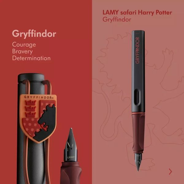 Ручка чорнильна LAMY safari Gryffindor EF чорнила T10 сині (4040151) 4040151 фото