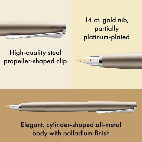 Ручка чорнильна LAMY studio palladium F чорнила T10 сині (4000484) 4000484 фото