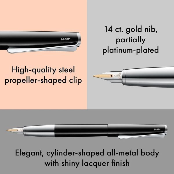 Ручка чорнильна LAMY studio pianoblack EF gold (4032675) 4032675 фото