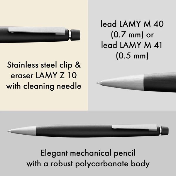 Олівець механічний LAMY 2000 чорний 0,7 мм (4000688) 4000688 фото