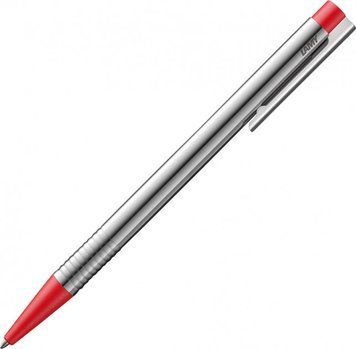 Ручка кулькова LAMY logo хром червона кнопка стрижень M16 синій (4000844) 4000844 фото