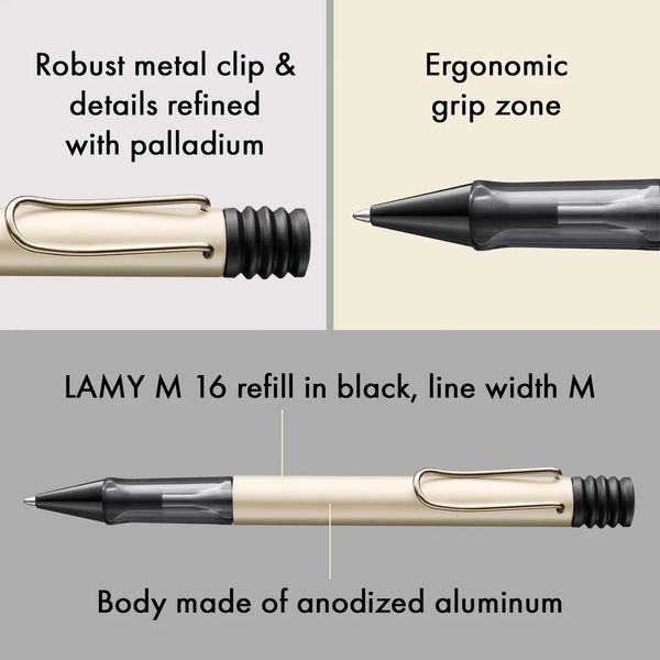 Ручка кулькова LAMY Lx Pd біла M16 чорний стрижень (4031631) 4031631 фото