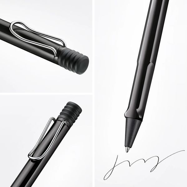 Ручка кулькова LAMY safari чорна M16 синій стрижень (4030235) 4030235 фото
