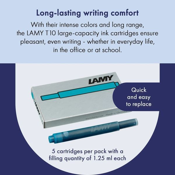 Набір чорнильних картриджів LAMY T10 бірюзовий 5 шт. (1602741) 1602741 фото