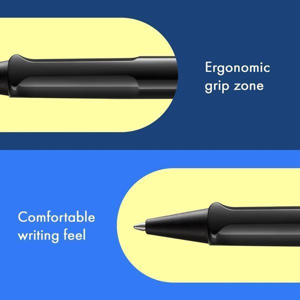 Ручка кулькова LAMY safari чорна M16 синій стрижень (4030235) 4030235 фото