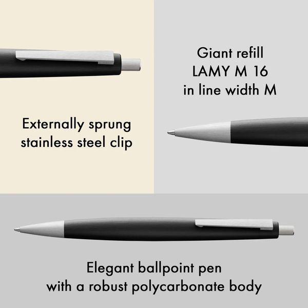 Ручка кулькова LAMY 2000 чорна стрижень M16 чорний (4000792) 4000792 фото
