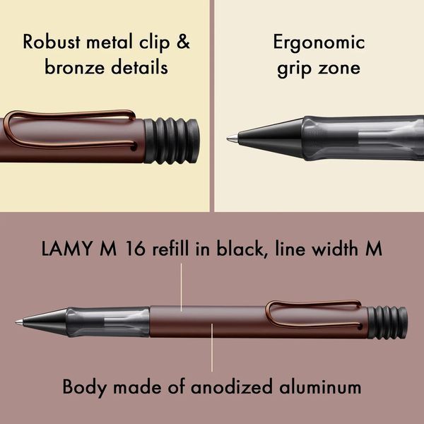 Ручка кулькова LAMY Lx каштанова M16 чорний стрижень (4034047) 4034047 фото