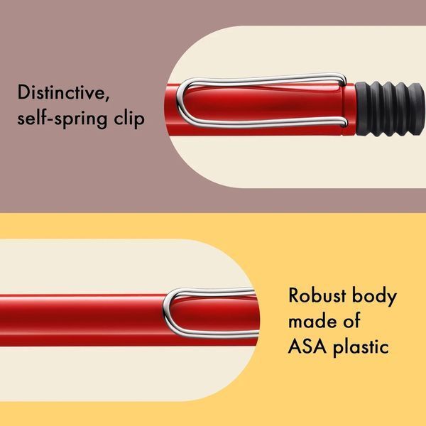 Ручка кулькова LAMY safari червона M16 синій стрижень (4000884) 4000884 фото