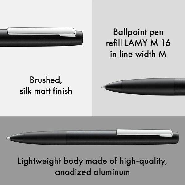 Ручка кулькова LAMY aion чорна стрижень M16 1,0 мм чорний (4031948) 4031948 фото