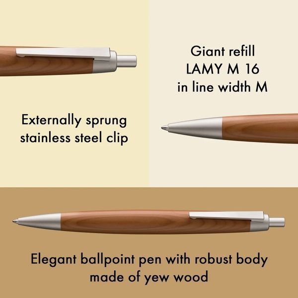 Ручка кулькова LAMY 2000 коричнева taxus M16 чорний стрижень (4029644) 4029644 фото