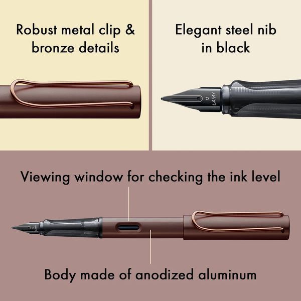 Ручка чорнильна LAMY Lx marron F T10 сині чорнила (4034045) 4034045 фото