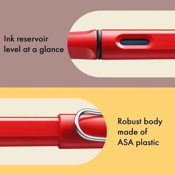 Ручка чорнильна LAMY safari червона F чорнила T10 сині (4000181) 4000181 фото