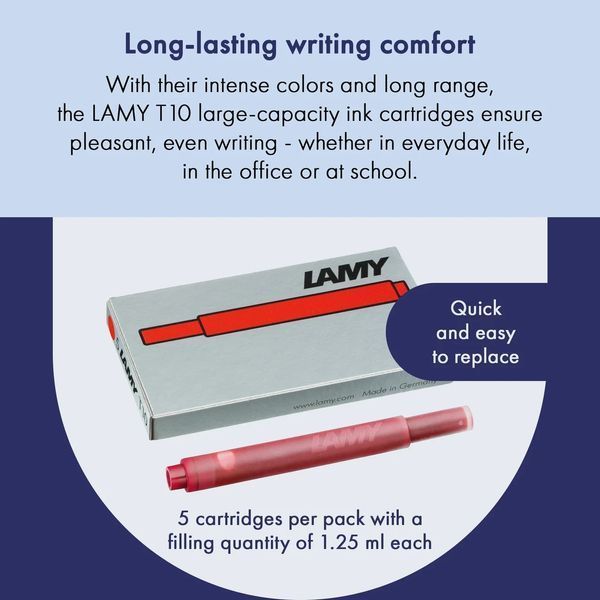 Набір чорнильних картриджів LAMY T10 червоний 5 шт. (1602076) 1602076 фото