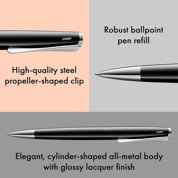 Ручка кулькова LAMY studio pianoblack стрижень M16 чорний (4032681) 4032681 фото