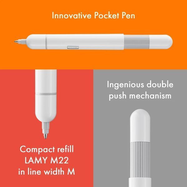 Ручка кулькова LAMY pico біла M22 чорний стрижень (4001035) 4001035 фото