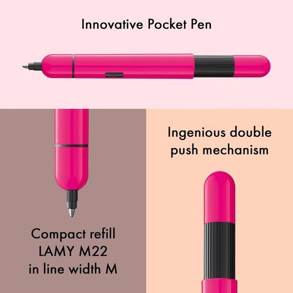 Ручка кулькова LAMY pico неоново-рожева M22 синій стрижень (4032075) 4032075 фото